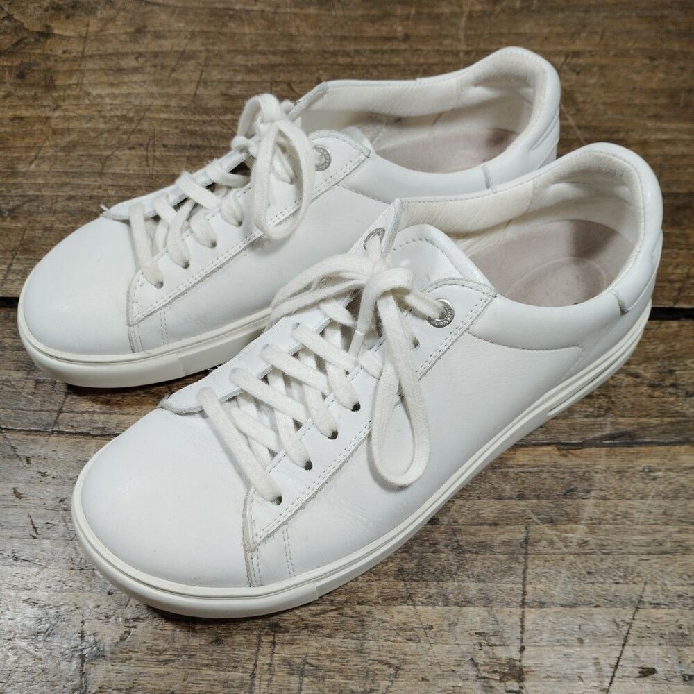 Birkenstock W8 EU39 Sneakers Bend Low Natural Leather White Shoes Lace Up